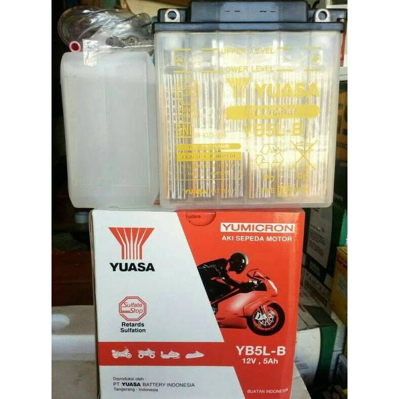 AKI UNTUK MOTOR HONDA SUPRA,SUPRA FIT,MEGA PRO YUASA YB5L-B DISKON