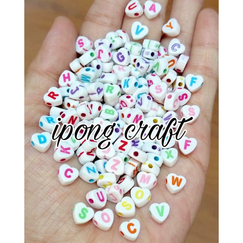 Mote Huruf Love /Manik Huruf Hati / Manik Huruf Bulat