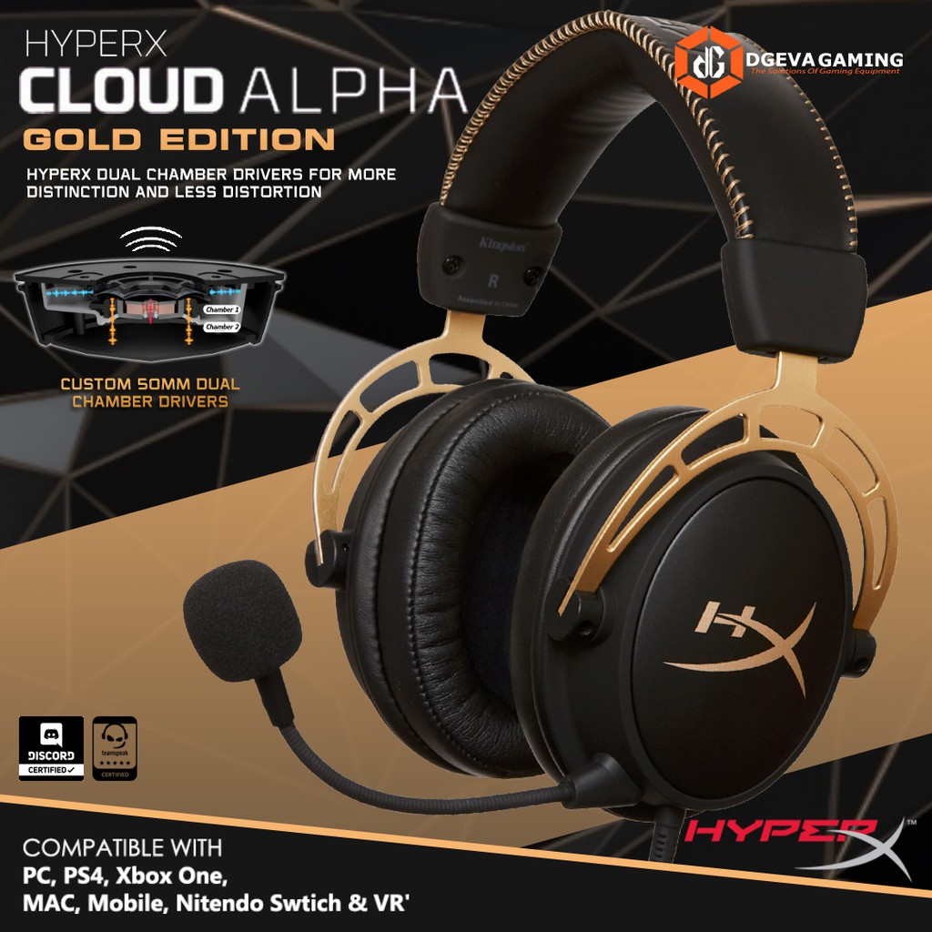 Jual HyperX Cloud Alpha Gold Edition Pro Gaming Headset - GARANSI RESMI ...