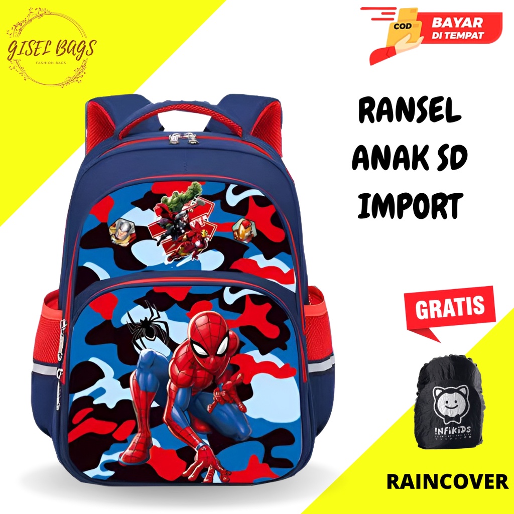 GB-Ransel anak laki laki SD Ransel anak karakter superhero ransel anak import