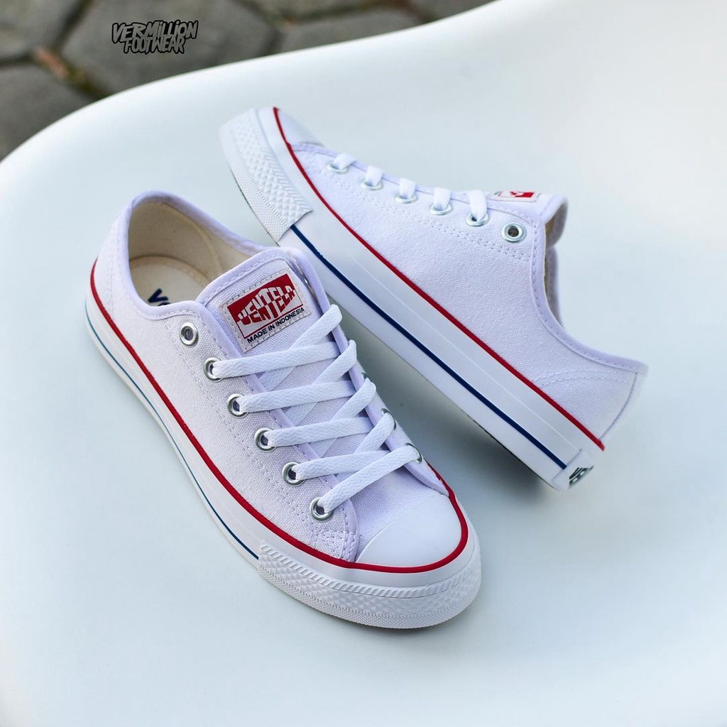 VENTELA 70s Ethnic All White Original Sepatu Sneakers Casual Pria Wanita Putih Polos