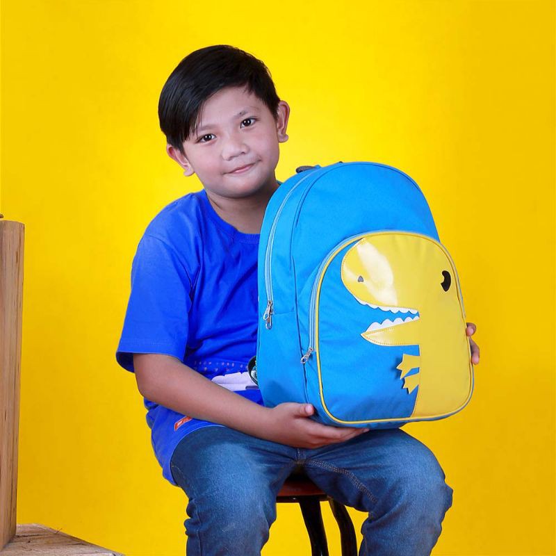 Tas Ransel Backpack Punggung Sekolah Anak Anak Laki Laki Pria Cowok Original Karakter Dino Premium