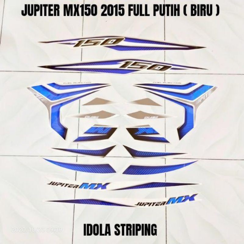 Jual Striping Jupiter MX150 2015 Full Putih ( Biru ) | Shopee Indonesia