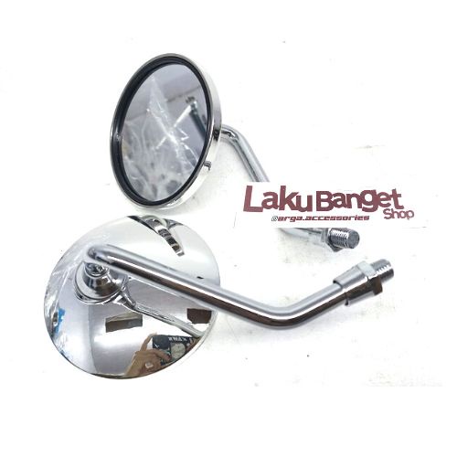 Spion Bulat Retro Cembung Crome Pendek dan medium Fazzio
