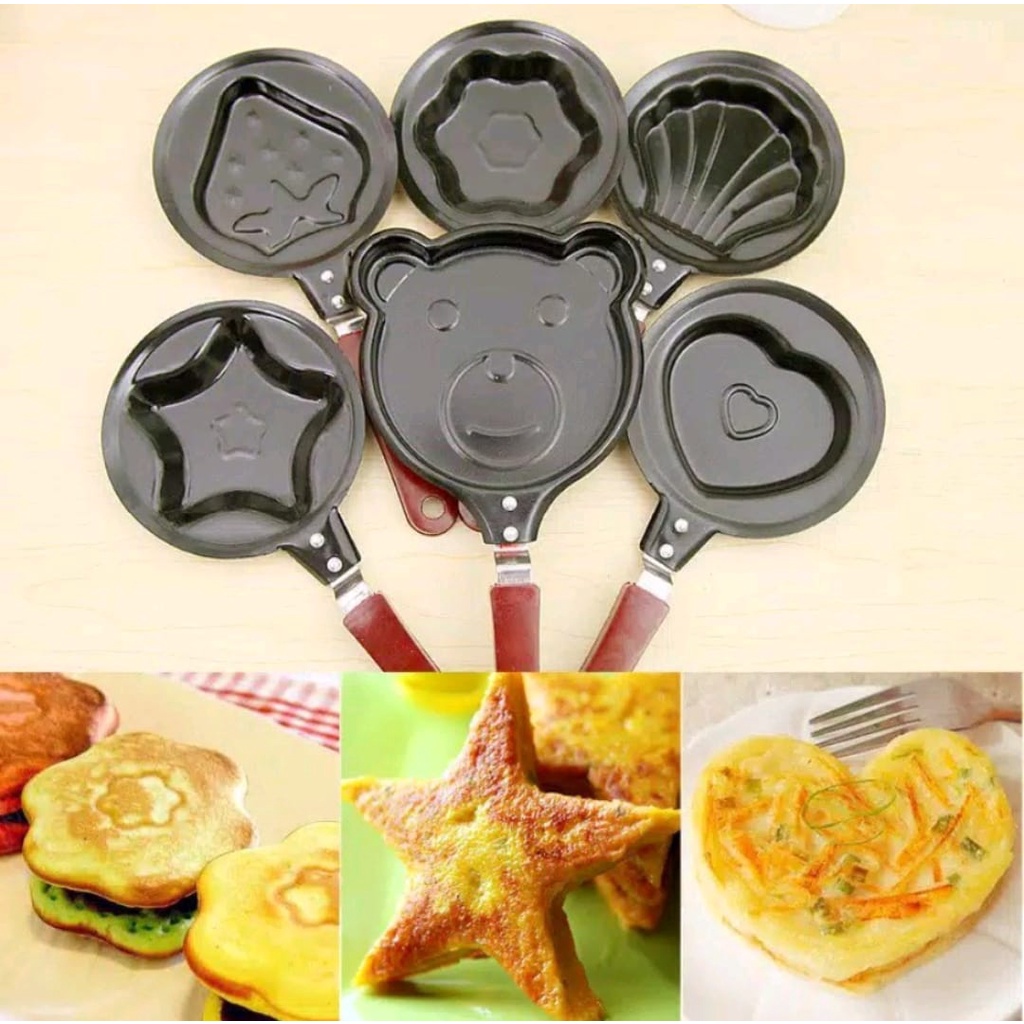 Teflon Mini Karakter Cetakan Telur Non Stick Frying Pan