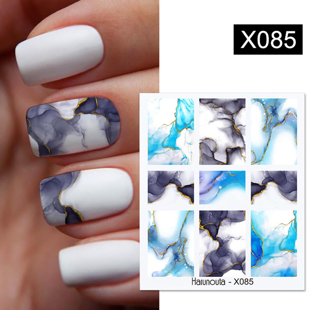 Timekey Stiker Kuku Motif Bunga / Daun / Marmer Untuk Manicure / Nail Art DIY you A4K8