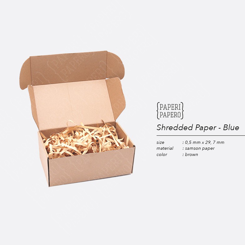 

Shredded Paper / Kertas Potong / Kertas Cacah Serut Cokelat ( 80 Gram)