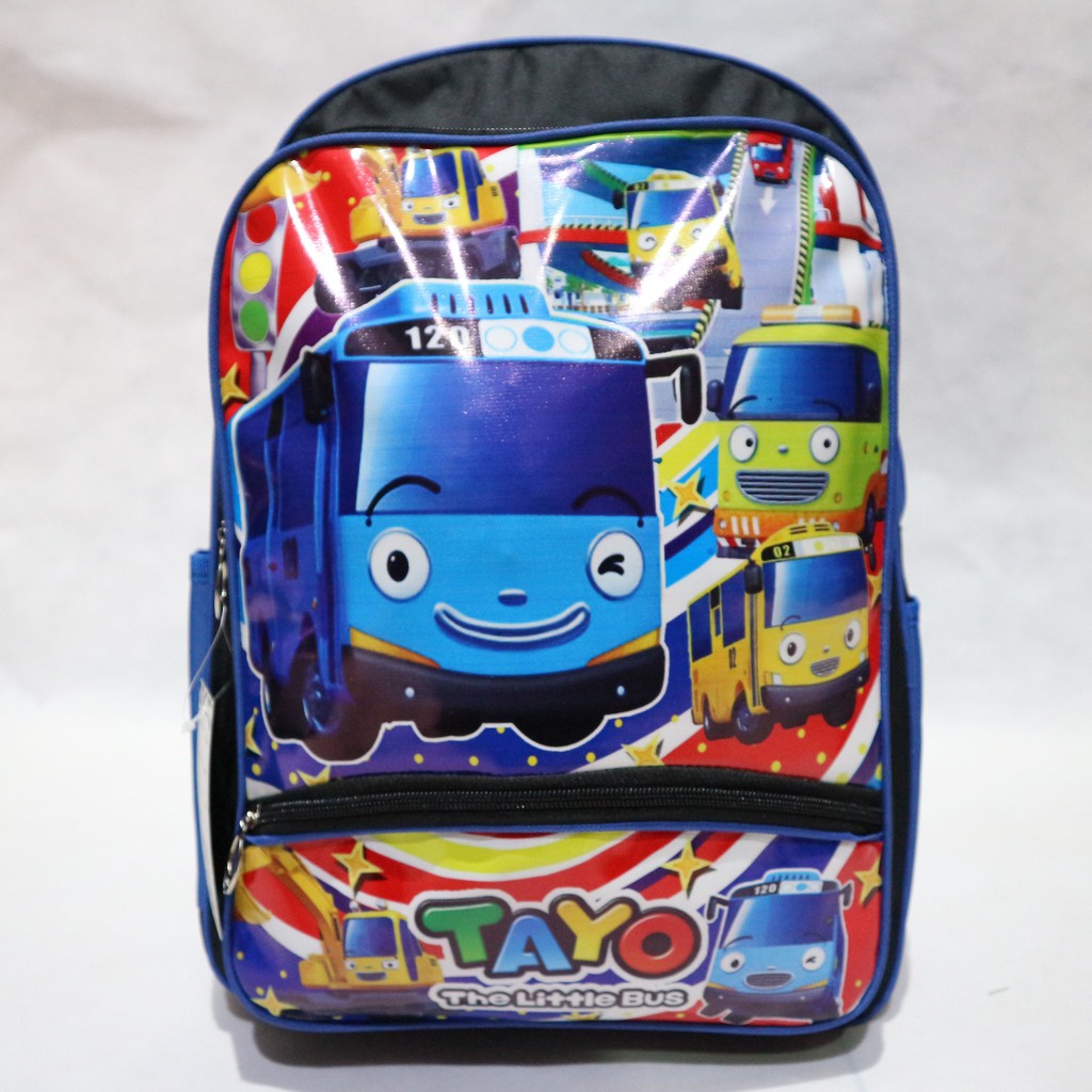 TERLARIS Tas Punggung / Gendong / Ransel Anak Cowok Laki laki TK SD Motif Little Bus | Bahan Polyester