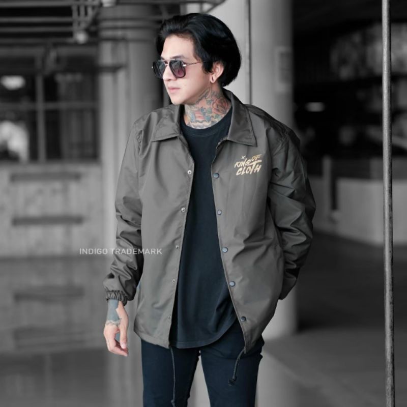 JAKET WINDBREAKER INDIGO KING OF CLOTH - COACH PARASIT JAPAN SIMPLE PRIA WANITA CASUAL SPORTY RIDING - JAKET PARASUT VINTAGE POLOS HIJAU ARMY MAROON HITAM - OUTFIT SIMPEL ELEGAN OUTDOOR-1