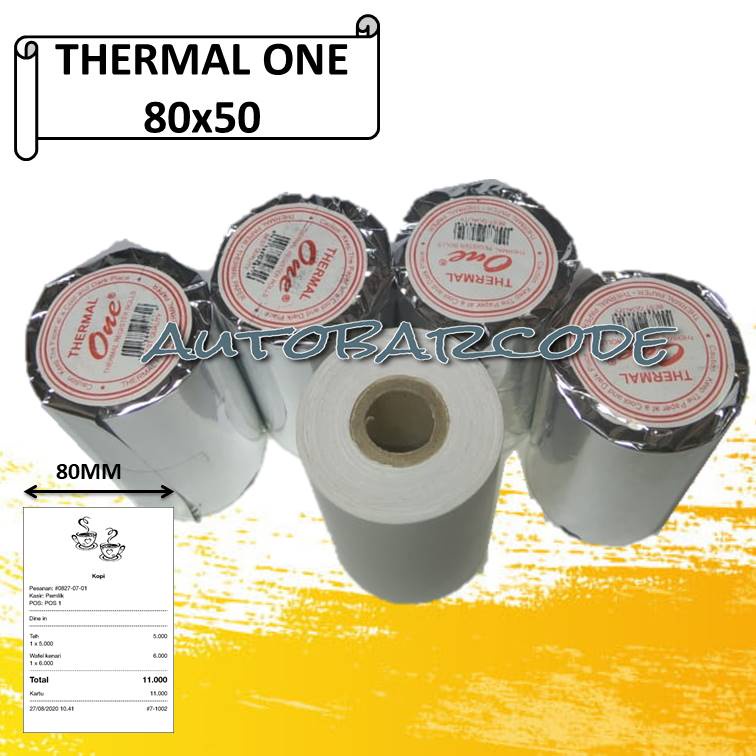 Thermal ONE 80x50 Kertas Thermal 79X50 Thermal One Support Printer 80MM Kasir Struk Nota Minimarket