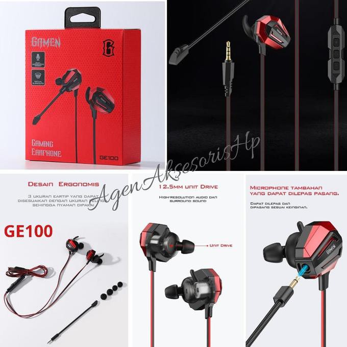 GAMEN GE100 DUAL MICROPHONE VIRTUAL STEREO SOUND IN EAR GAMING HEADSET