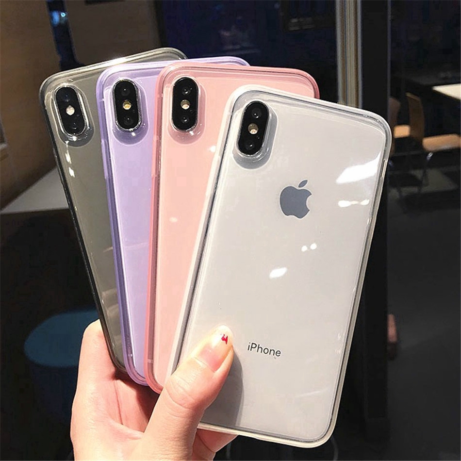 Soft Case Bahan Silikon Transparan Untuk Iphone 11 X Xs Xr Xs 8 7 6