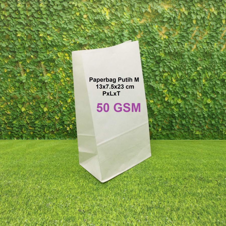 

(100 Pcs) Kantong Kertas Paperbag Putih M