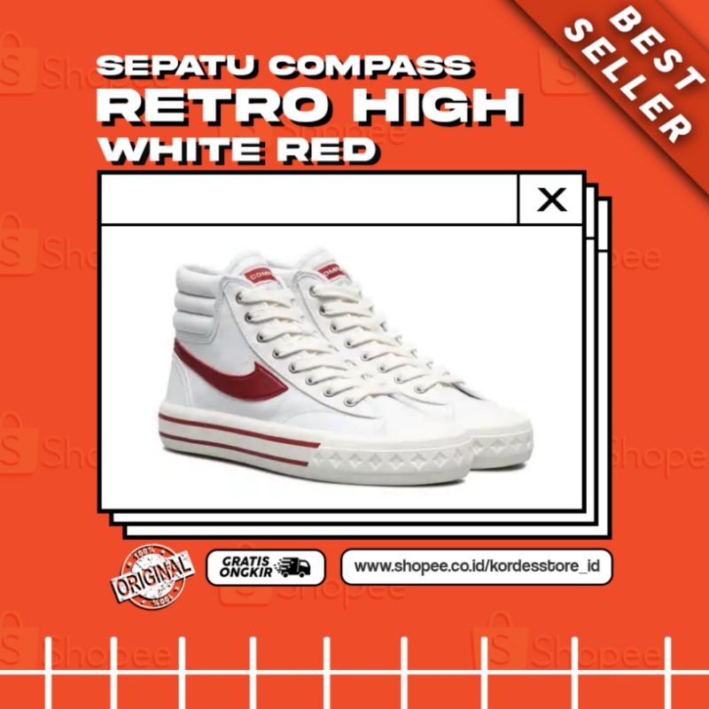 COMPASS RETROGRADE HIGH WHITE RED
