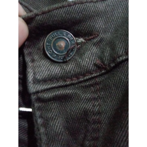 celana skinnyfit pull and bear drak brown original