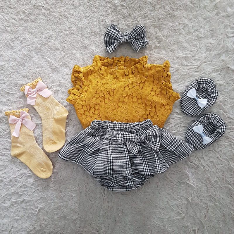 baju bayi Newborn Polkadot bloomer Set-4