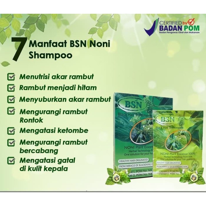 BSN Noni Shampoo (isi 20 Saset) Black Hair Treatment Shampoo Hitam