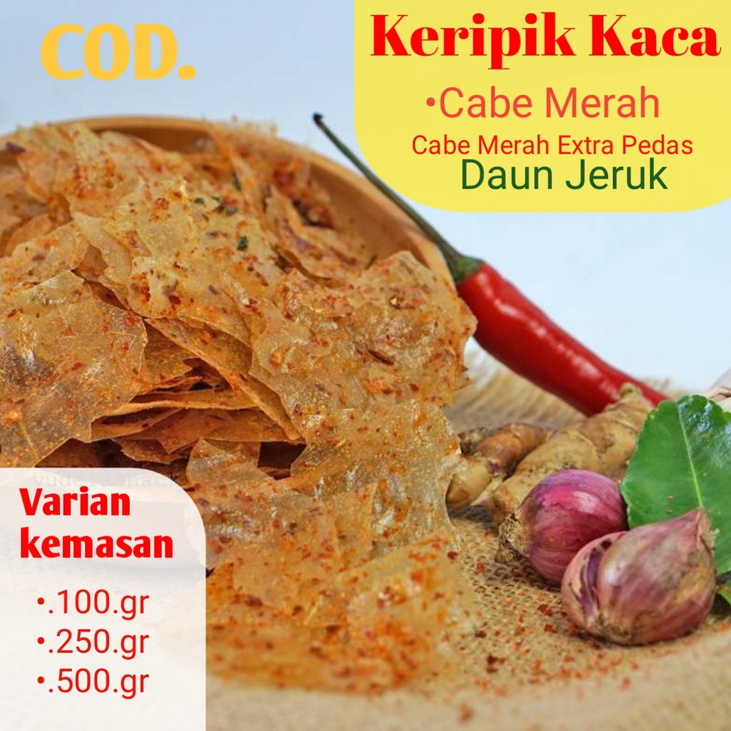 

Kripca / Keripik kaca Pedas Aroma Daun jeruk Kriuk