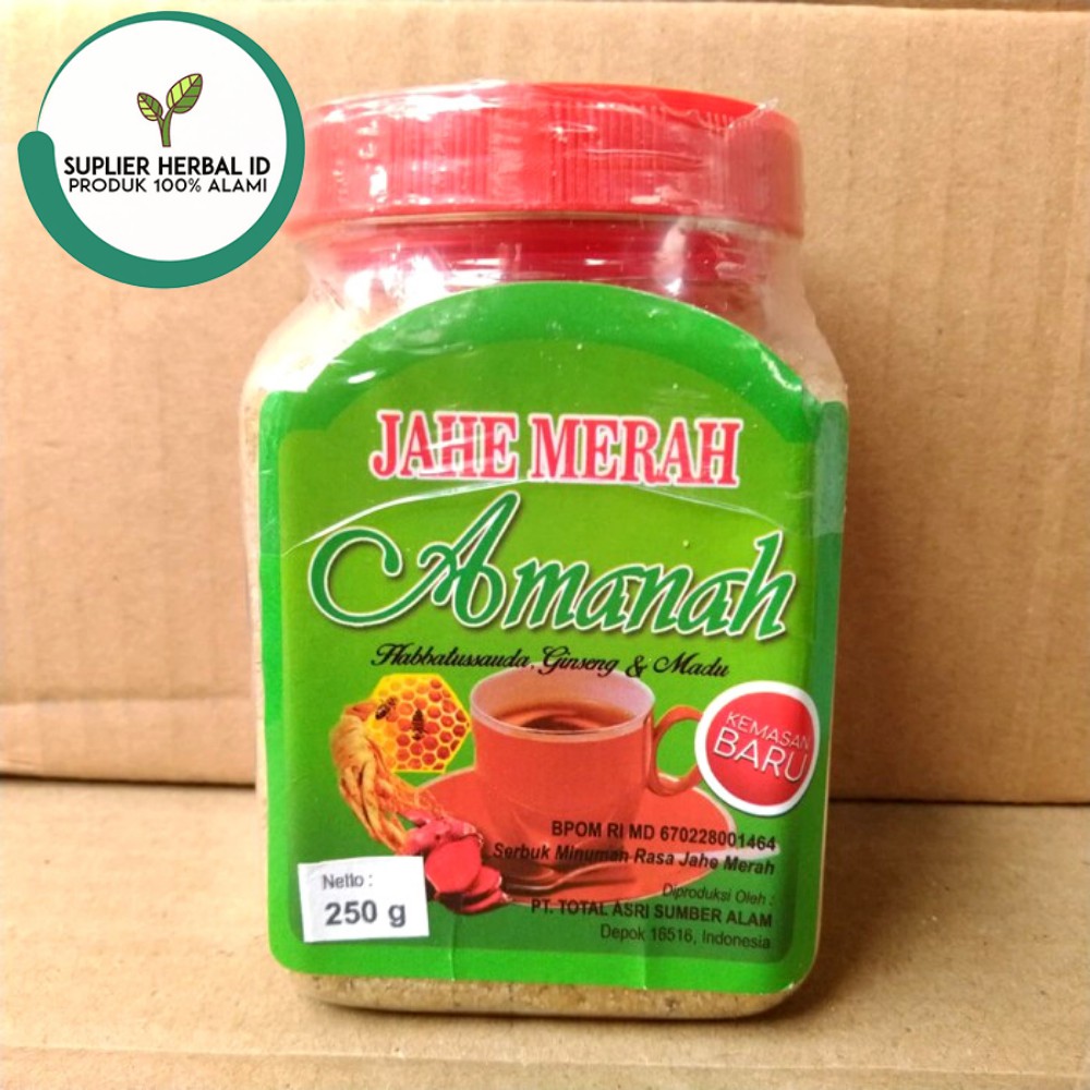 

Jahe Merah Instan Amanah Kemasan Toples / Botol 250 Gram - Jahe Merah - Jahe Merah Bubuk