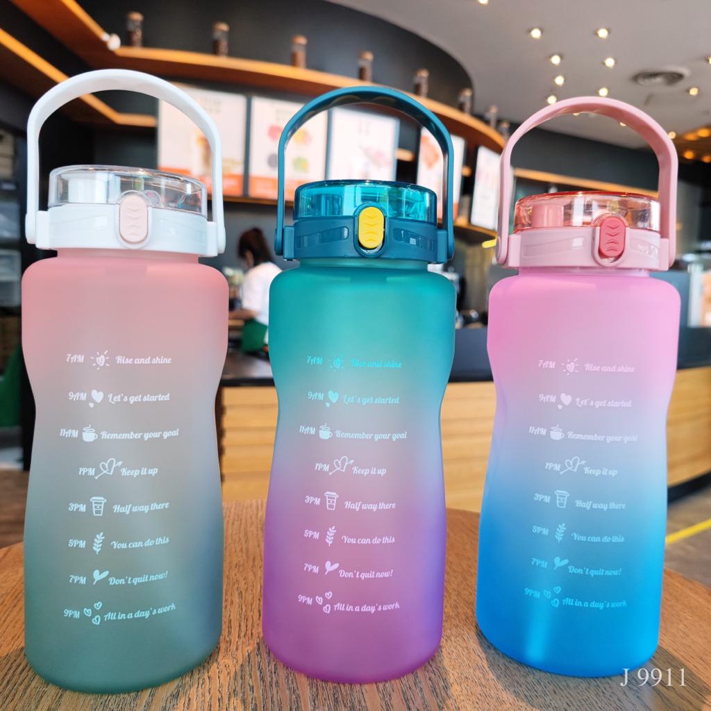 BOTOL MINUM GRADASI  RAINBOW REMINDER BOTTLE J 9911