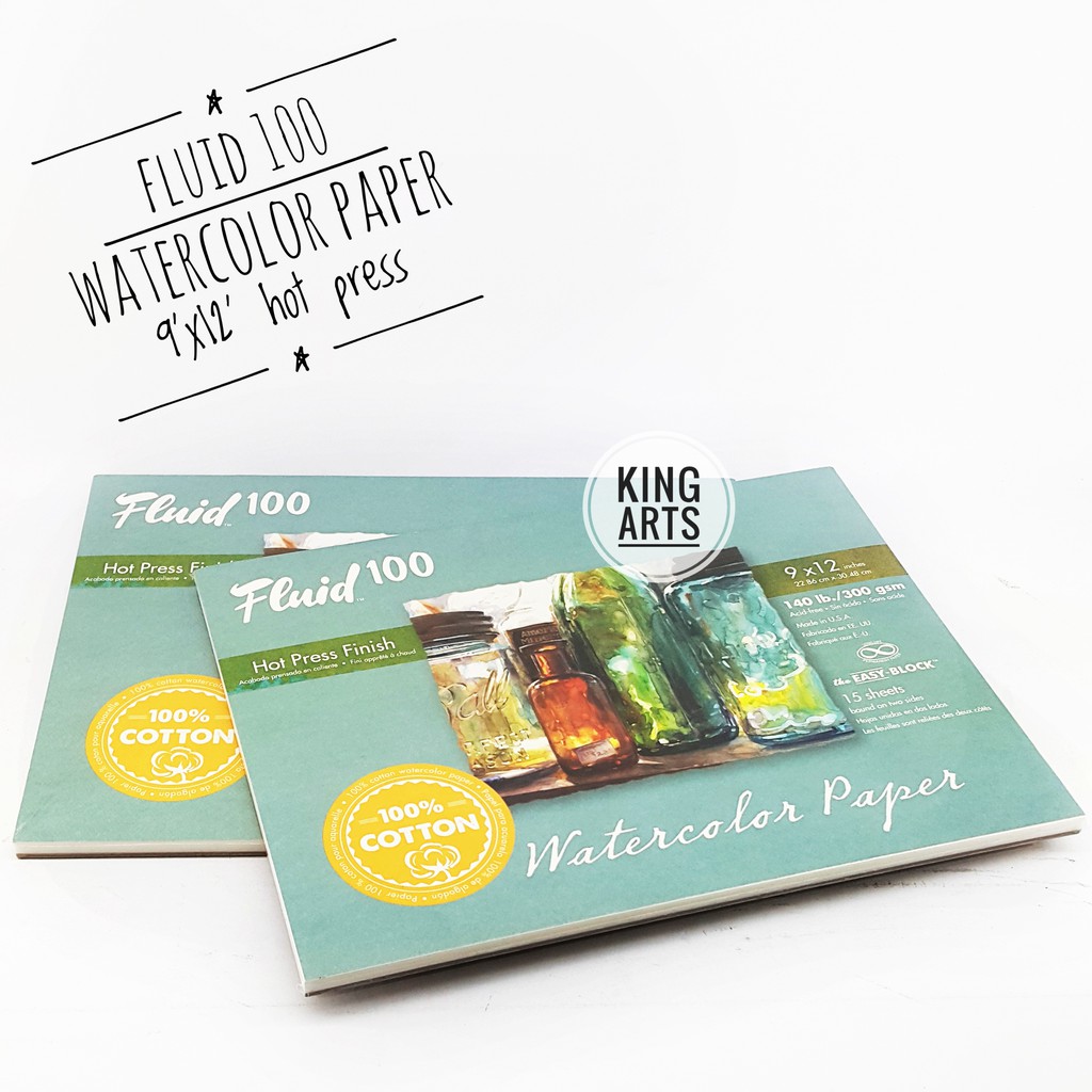 

Fluid 100 Speedball 9'x12' Watercolor Paper Blocks - Hot Press 300gsm
