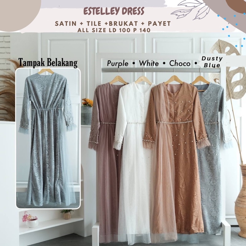 Estelle Tille Brukat Dress Ld 100/Dress Tille Payet/Dress Tile Payet/Dress Tulle/Dress Kondangan