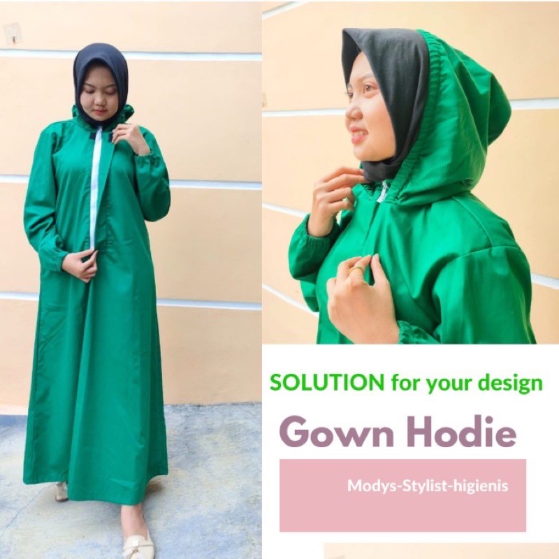 APD / Gown Hodie Gamis / apd gown / original American driil / Free bordir nama