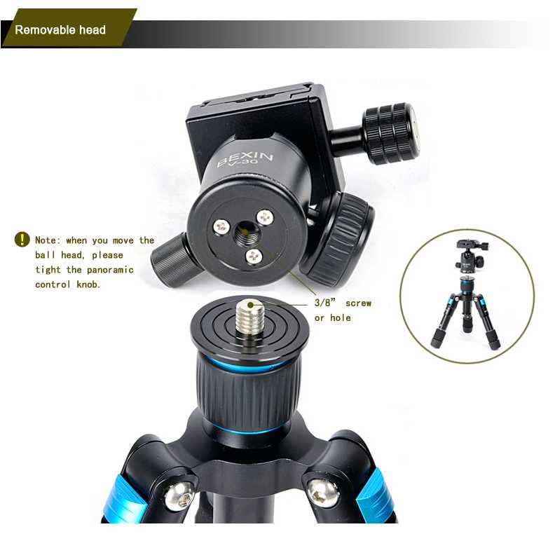 (BISA COD) FTIHSHPXiletu Tripod Mini 5 Section Portable Aluminium Ball Head - FM5S-MINI