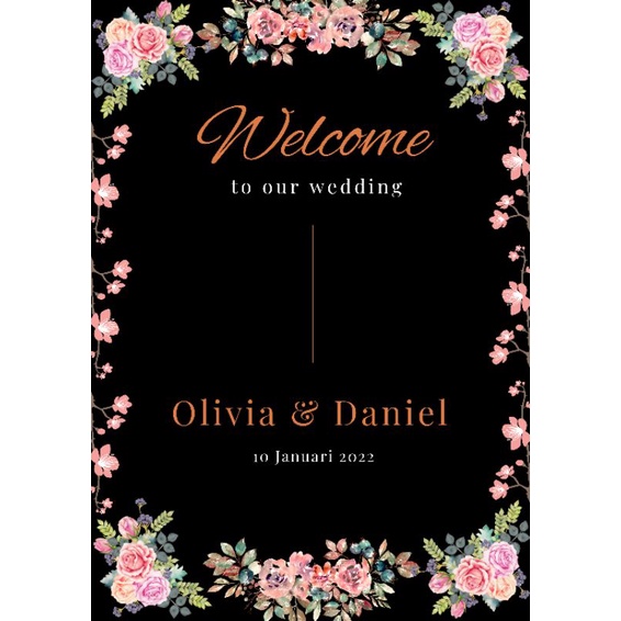 wellcome sign wedding engagement (tulisan nama tunangan) dekorasi nama