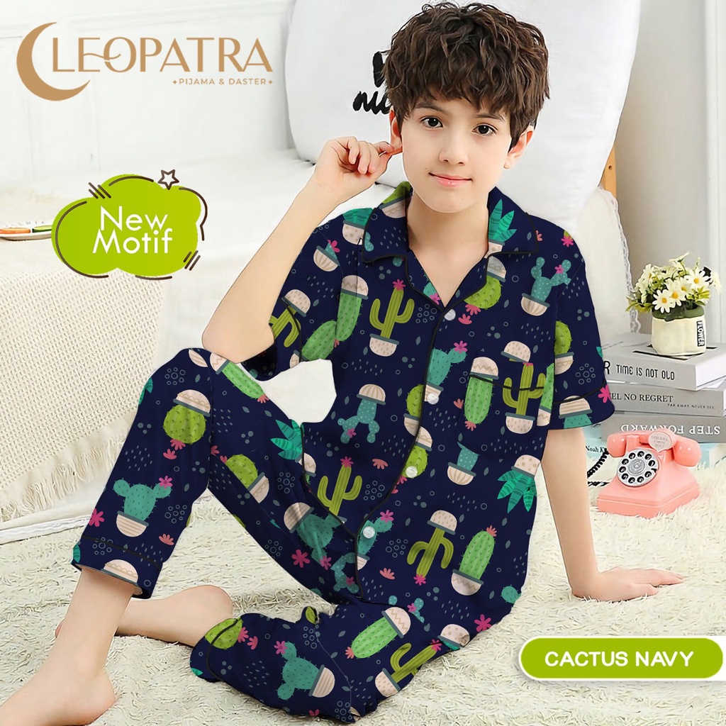 Cleopatra Piyama Anak Laki Motif Karakter Usia 8-10 Tahun (Size 10) - Setelan Baju Tidur