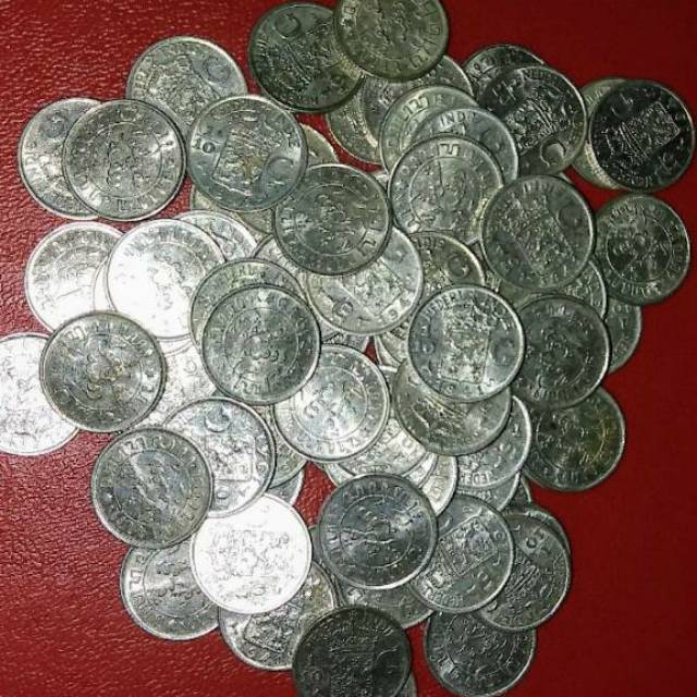 Koin perak 1/10 Gulden Netherlands Indies