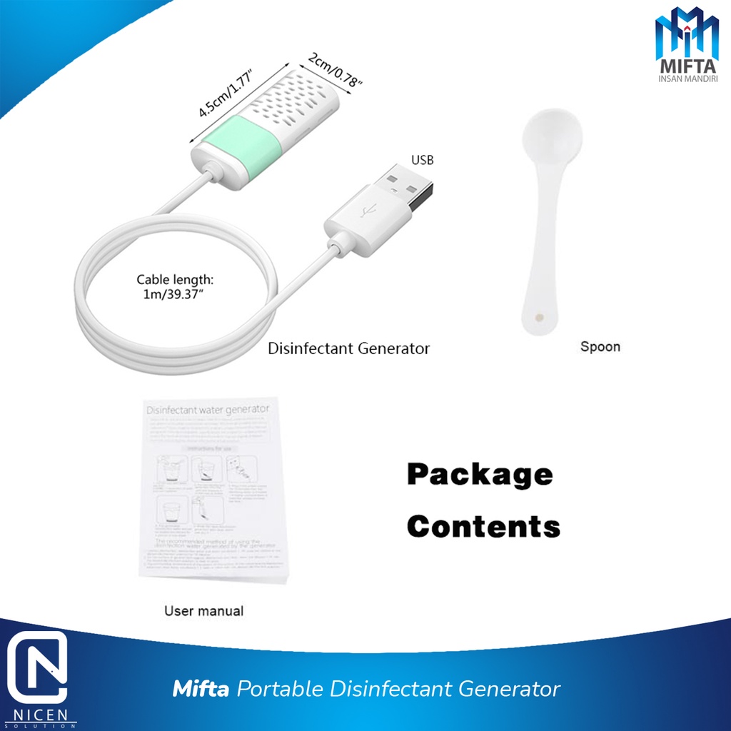 PORTABLE DISINFECTANT GENERATOR NICEN / NICEN PEMBUAT DISINFEKTAN MINI