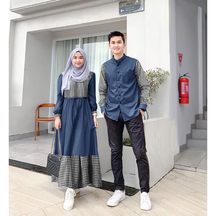 COUPLE CP DAMARA FASHION WANITA PRIA SEPASANG / GAMIS DRES PESTA / PAKAIAN MUSLIM MODEL TERBARU TERLARIS