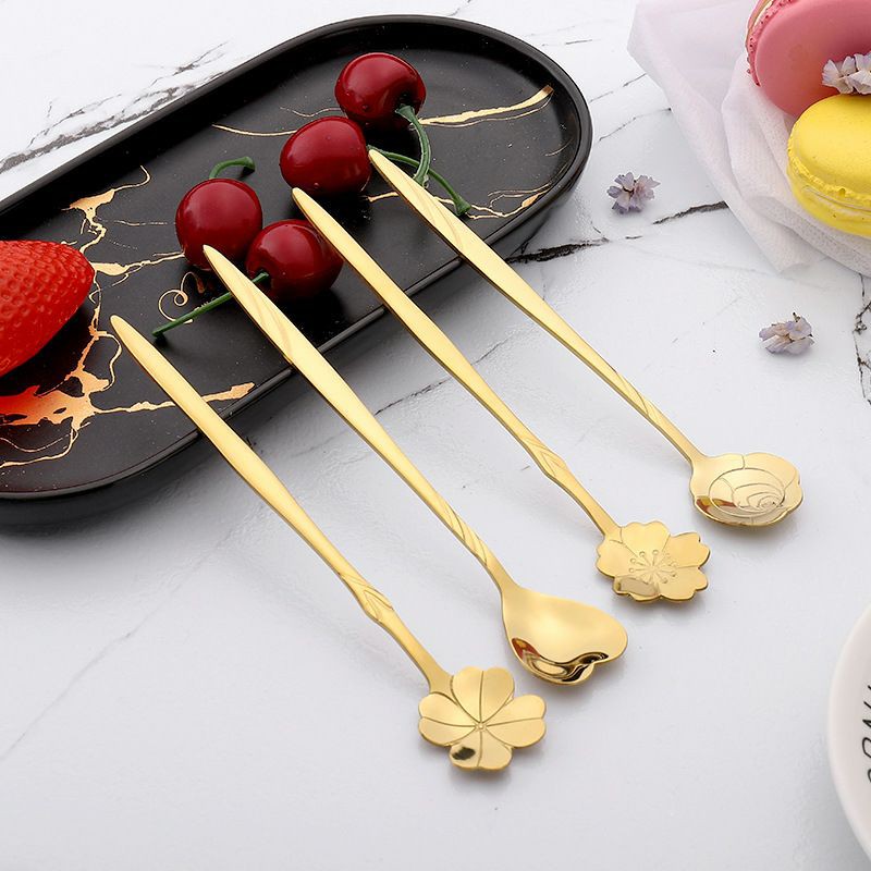 SENDOK TEH GOLD / SENDOK BUNGA GOLD