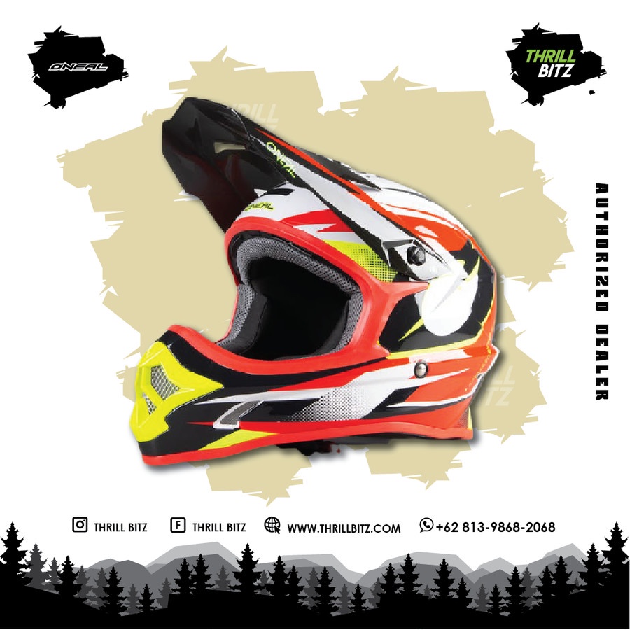 Helm Oneal 3 Series Riff Helmet ECE - Red