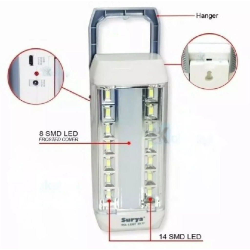 Lampu Emergency LED Surya SQL 2207 22 LED Super Murah