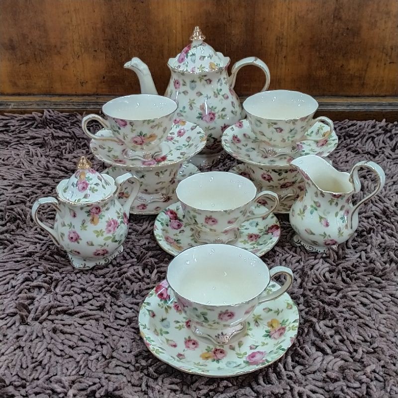 Teaset Capodimonte Shabby Cream