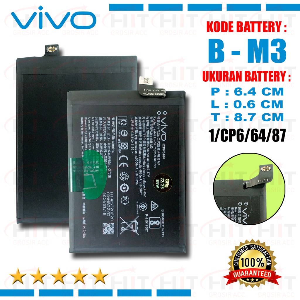 Battery Baterai Vivo Y30 / Y50 Model: B-M3 BM3