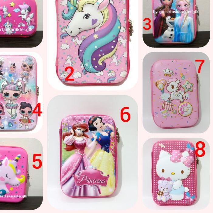 

☈ Tempat Pensil Anak Perempuan Unicorn LOL Frozen Hello Kitty Kotak Pencil Case Emboss Model Smiggle