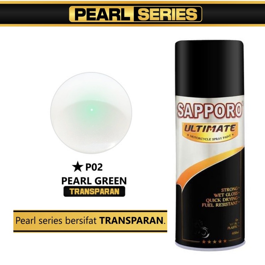 SAPPORO ULTIMATE P02 PEARL GREEN Hijau Mutiara Transparan Cat Semprot Pylox Pilox