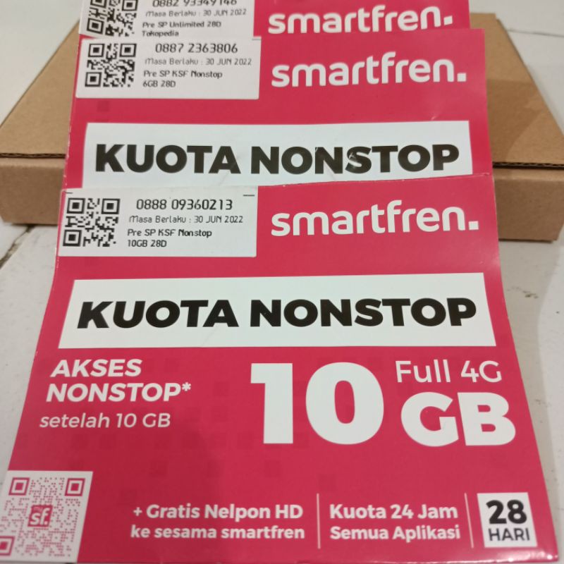 Kartu perdana kuota Smartfren isi 10gb nonstop full 24 jam 4G Plus