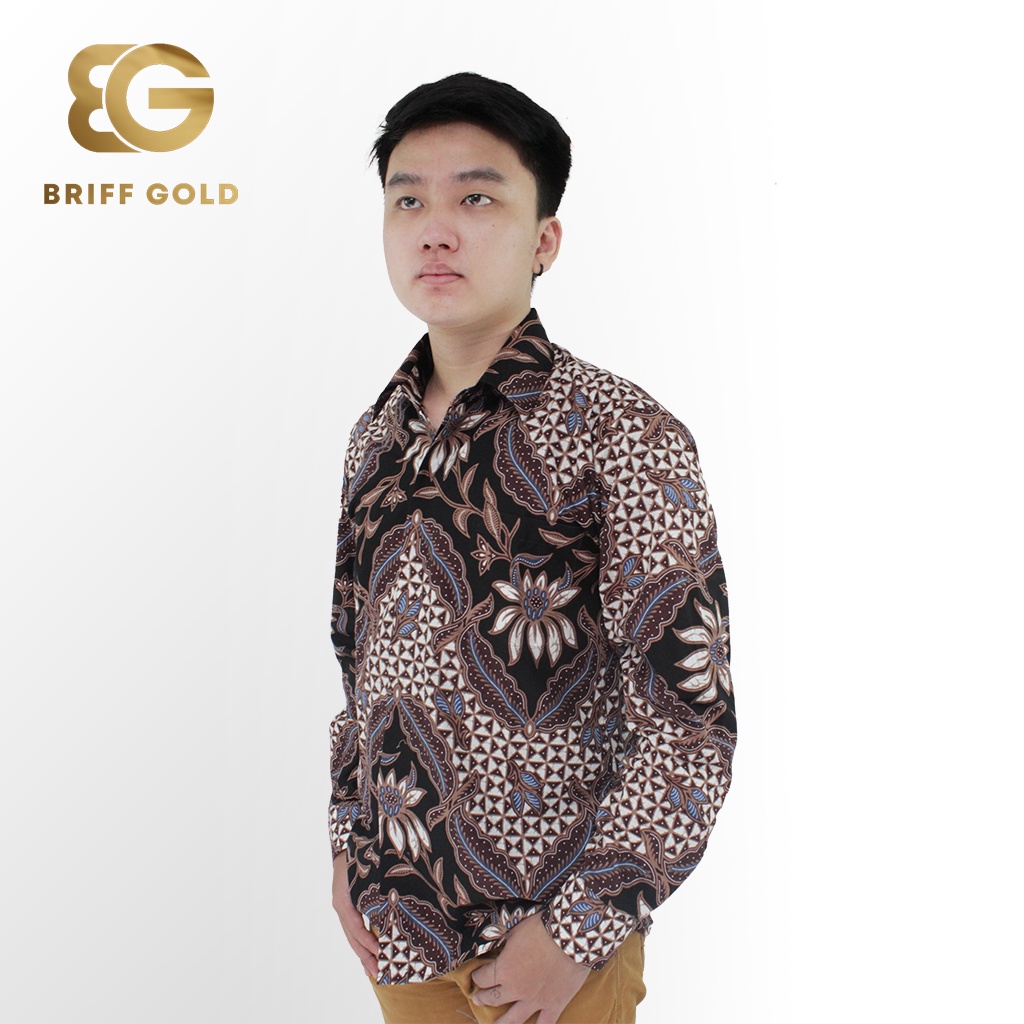 Kemeja Batik Briffgold Yogyakarta Sekar Jagad Katun Slimfit