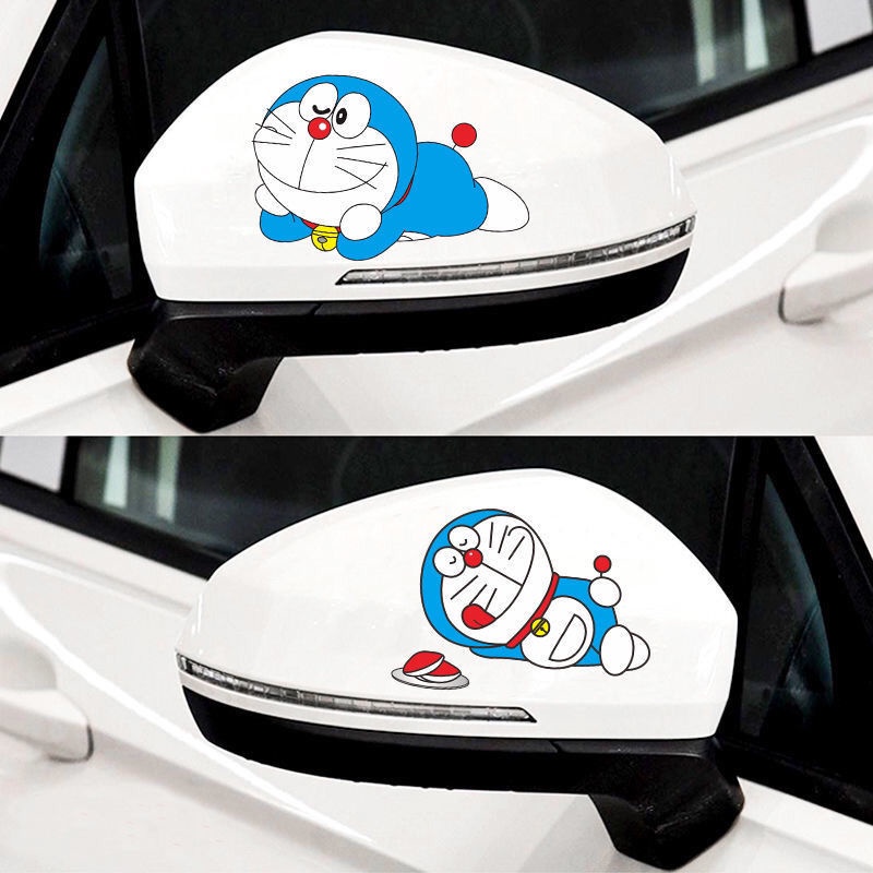 Stiker Spion Mobil Kepribadian Kartun Lucu Goresan Kreatif Menutupi Kaca Spion Dekorasi Tahan Air Stiker Mobil Lucu