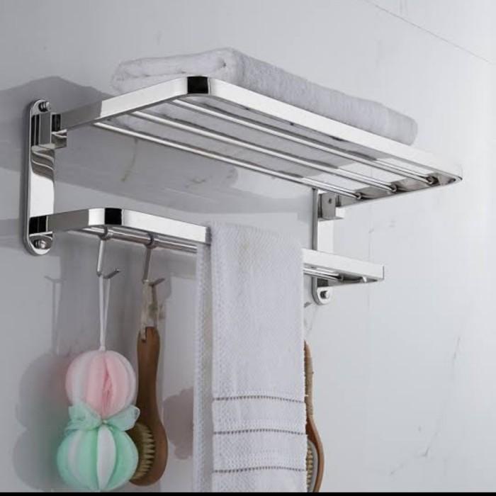 Gantungan Handuk Stainless Model Toto /Gantungan Handuk 4 Baris Kamar Mandi