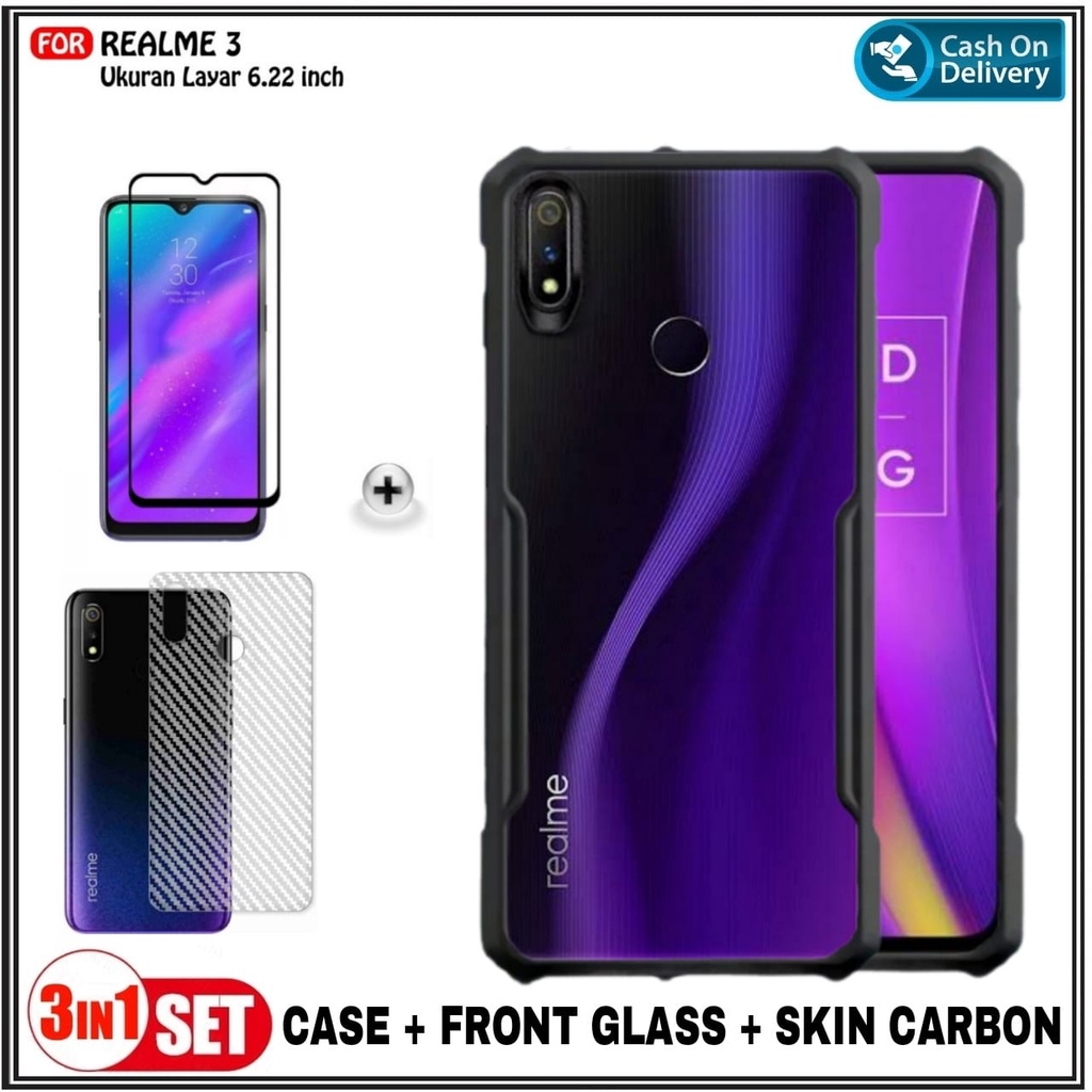 Case Realme 3 Realme 3 PRO Soft Hard Fusion Transparan Case Cover
