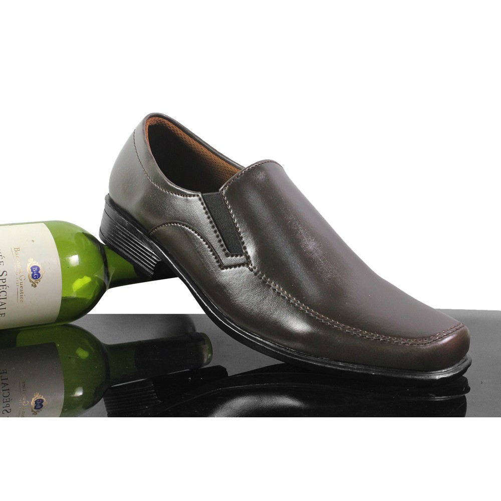 MS Shop - Sepatu Fantofel Pria Crocodile Peter Coklat Slop Kulit Pantovel Formal Tanpa Tali Murah