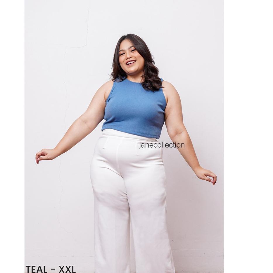 JANE COLLECTION || Tank Top Polos Inner Blazer Wanita Bahu Lebar O Neck Rib Camisole Tengtop Cewek R