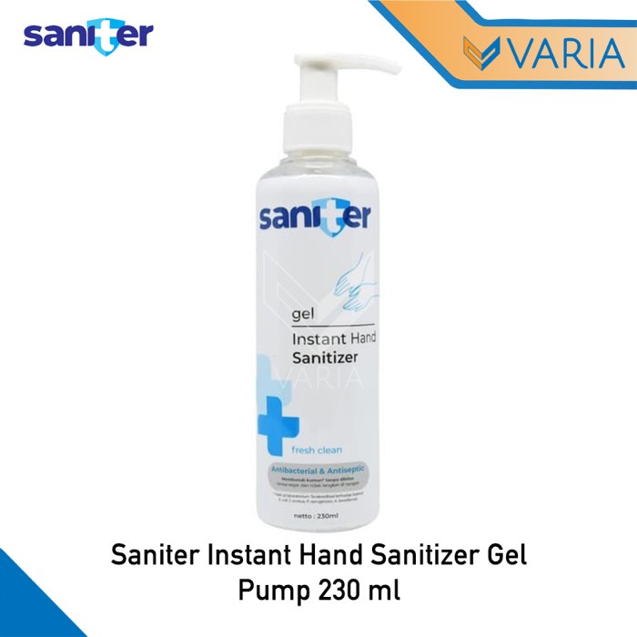 Saniter Instant Hand Sanitizer Gel Pump 230 ml Antibacterial