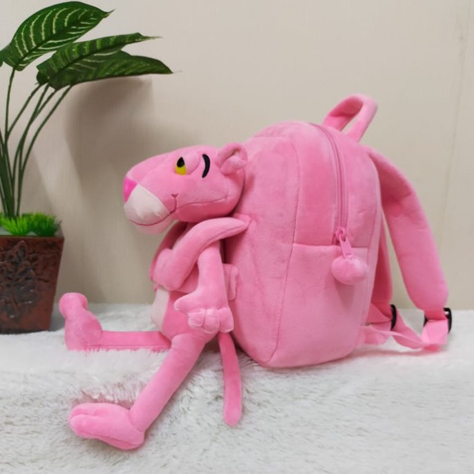 Toysopedia Tas Ransel Boneka Pink Panther bisa dilepas Ransel Anak Paud/Tas Karakter/Kado Tas Anak