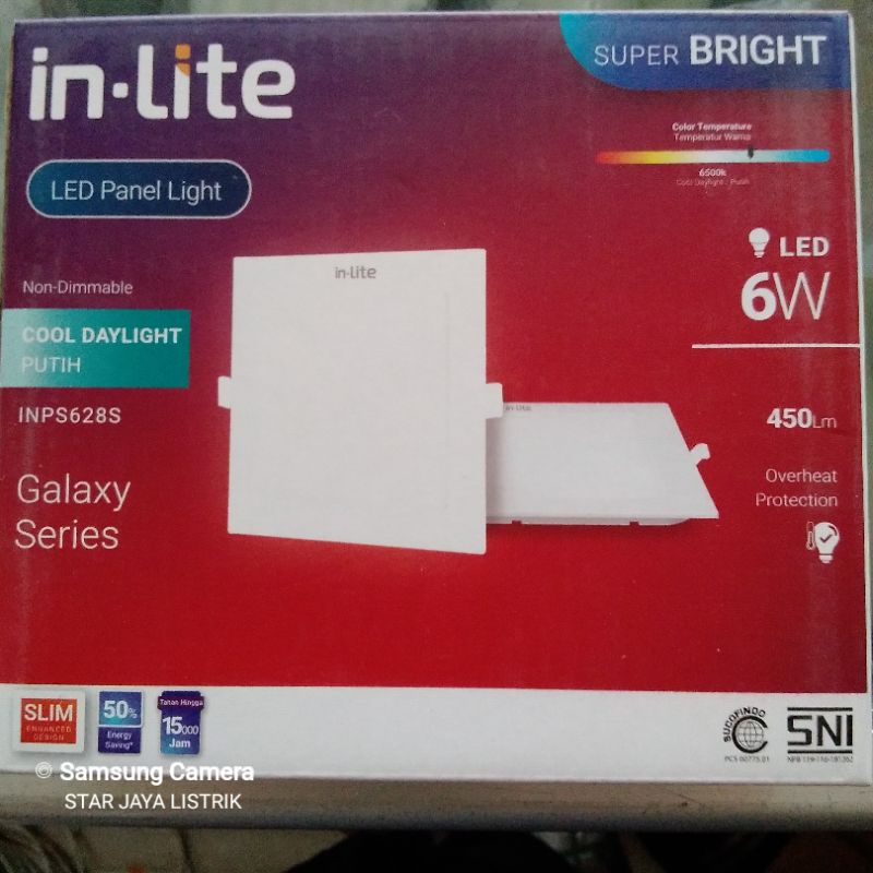 Downlight LED In Lite 6 Watt Inbow (tanam) Bulat-Kotak Warna Putih-Kuning